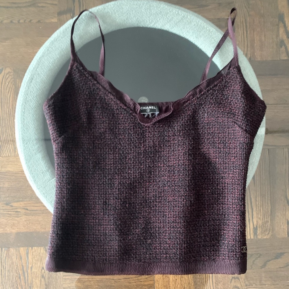 Chanel tweed tank/camisole top purple